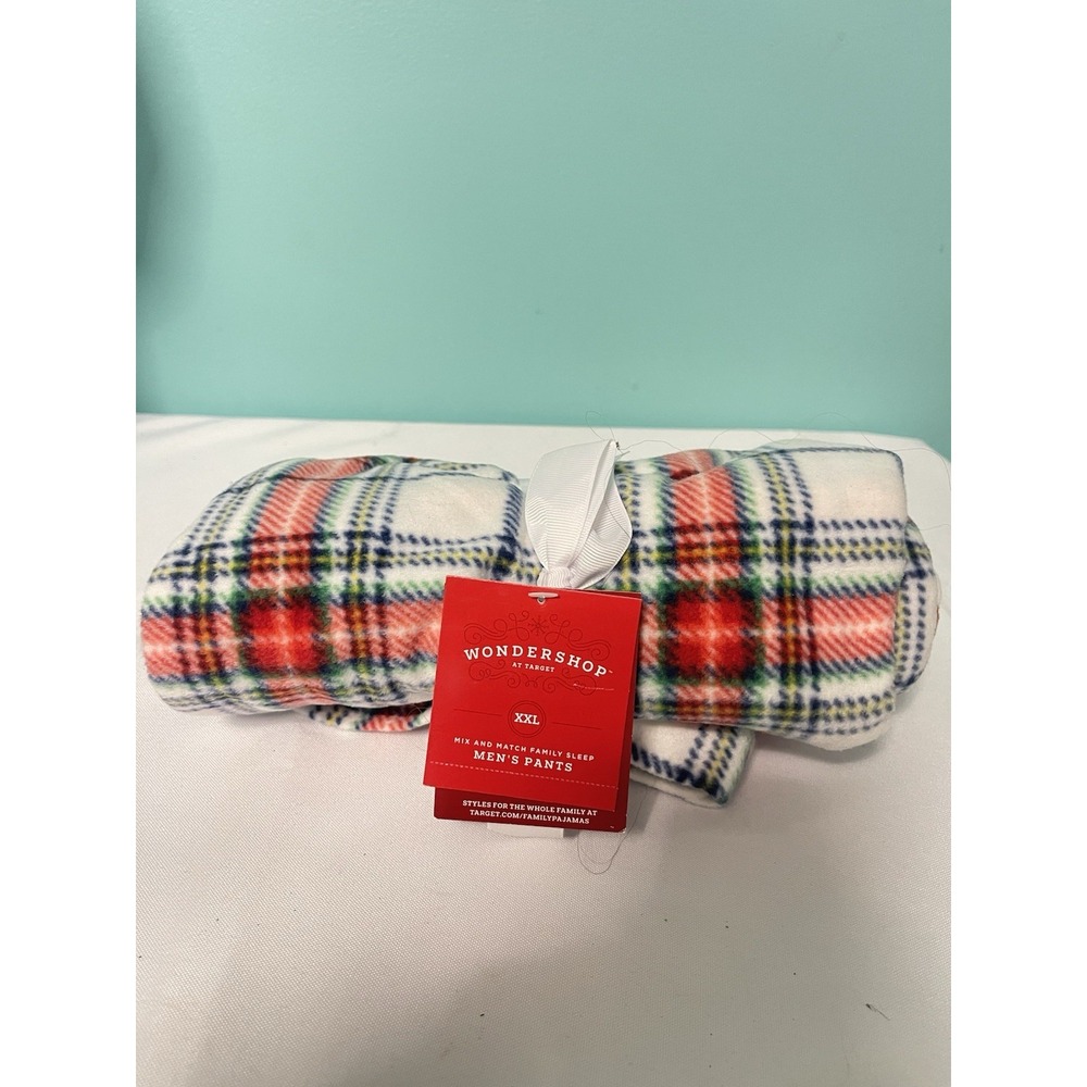 Wondershop Pajama Pants Mens Red/ White Plaid Bottoms Size XXL